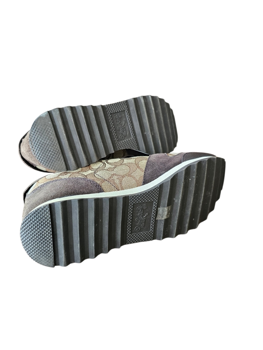 Coach Mason Signature Jacquard Khaki Chestnut Sneakers - Picture 6 of 8